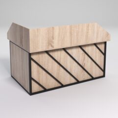 Стол эргономичный офисный СЭ-12А (Правосторонний) с экраном СТРОНГ в стиле ЛОФТ декор №2, Дуб Сонома