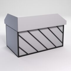 Стол эргономичный офисный СЭ-12А (Правосторонний) с экраном СТРОНГ в стиле ЛОФТ декор №2, Серый