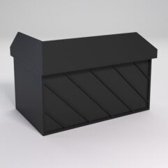 Стол эргономичный офисный СЭ-12А (Правосторонний) с экраном СТРОНГ в стиле ЛОФТ декор №2, Черный