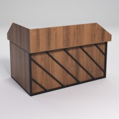 Стол эргономичный офисный СЭ-12А (Правосторонний) с экраном СТРОНГ в стиле ЛОФТ декор №2, Орех