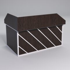 Стол эргономичный офисный СЭ-12А (Правосторонний) с экраном СТРОНГ в стиле ЛОФТ декор №2, Дуб Венге + металлический каркас Белый