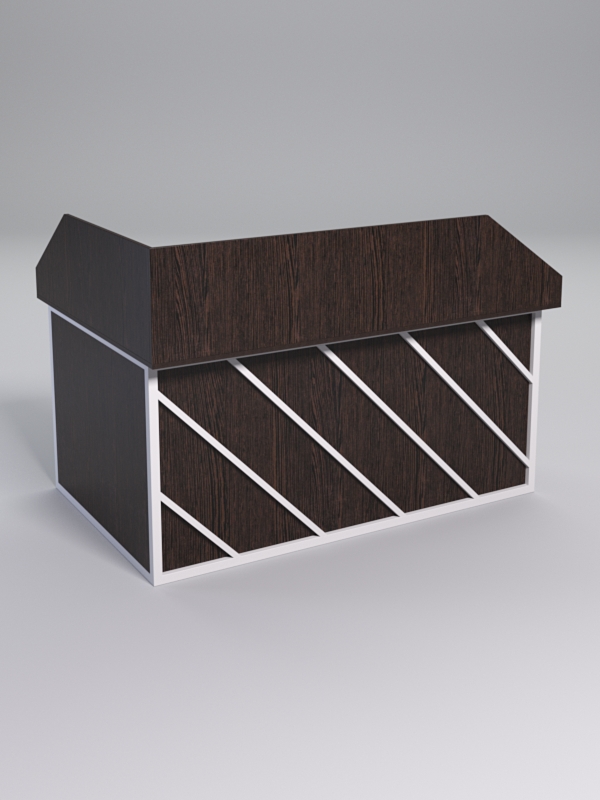 Стол эргономичный офисный СЭ-12А (Правосторонний) с экраном СТРОНГ в стиле ЛОФТ декор №2, Дуб Венге + металлический каркас Белый