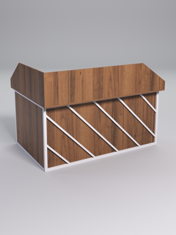 Стол эргономичный офисный СЭ-12А (Правосторонний) с экраном СТРОНГ в стиле ЛОФТ декор №2, Орех + металлический каркас Белый