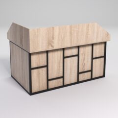 Стол эргономичный офисный СЭ-12А (Правосторонний) с экраном СТРОНГ в стиле ЛОФТ декор №3, Дуб Сонома