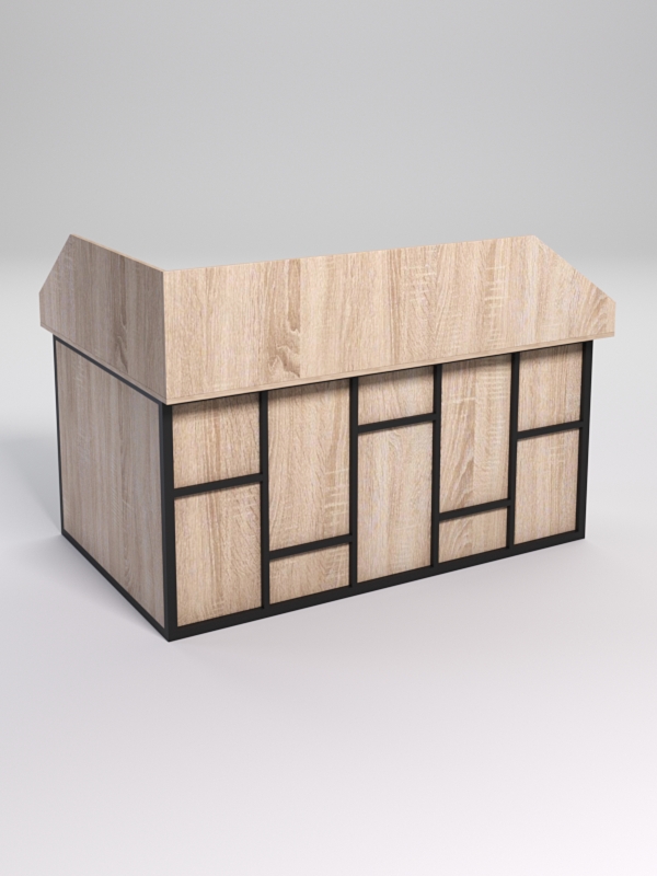 Стол эргономичный офисный СЭ-12А (Правосторонний) с экраном СТРОНГ в стиле ЛОФТ декор №3, Дуб Сонома