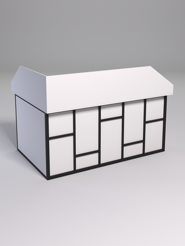 Стол эргономичный офисный СЭ-12А (Правосторонний) с экраном СТРОНГ в стиле ЛОФТ декор №3, Белый