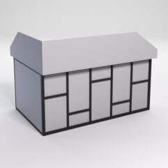 Стол эргономичный офисный СЭ-12А (Правосторонний) с экраном СТРОНГ в стиле ЛОФТ декор №3, Серый