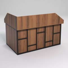 Стол эргономичный офисный СЭ-12А (Правосторонний) с экраном СТРОНГ в стиле ЛОФТ декор №3, Орех