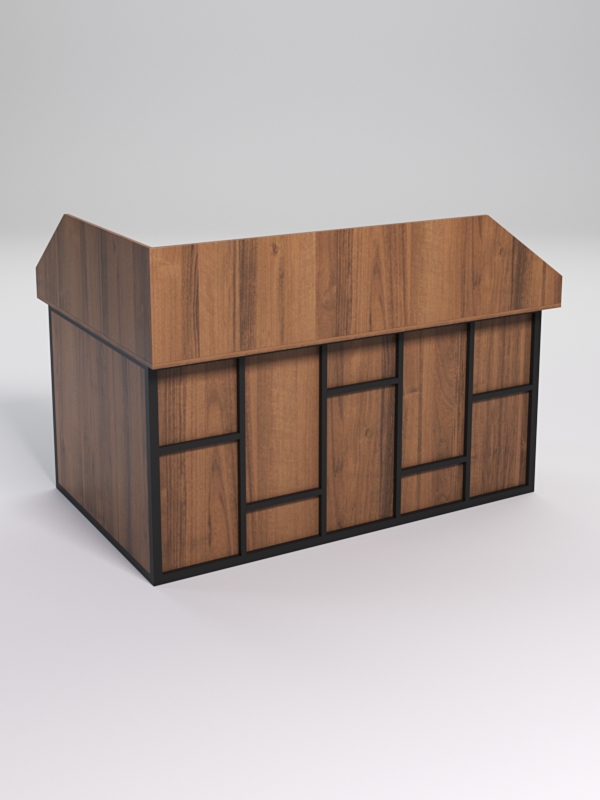 Стол эргономичный офисный СЭ-12А (Правосторонний) с экраном СТРОНГ в стиле ЛОФТ декор №3, Орех