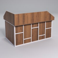 Стол эргономичный офисный СЭ-12А (Правосторонний) с экраном СТРОНГ в стиле ЛОФТ декор №3, Орех + металлический каркас Белый