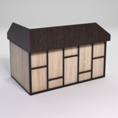 Стол эргономичный офисный СЭ-12А (Правосторонний) с экраном СТРОНГ в стиле ЛОФТ декор №3, Дуб Венге и Дуб Сонома