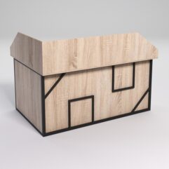 Стол эргономичный офисный СЭ-12А (Правосторонний) с экраном СТРОНГ в стиле ЛОФТ декор №4, Дуб Сонома