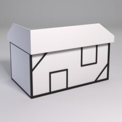 Стол эргономичный офисный СЭ-12А (Правосторонний) с экраном СТРОНГ в стиле ЛОФТ декор №4, Белый