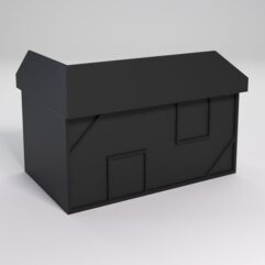 Стол эргономичный офисный СЭ-12А (Правосторонний) с экраном СТРОНГ в стиле ЛОФТ декор №4, Черный