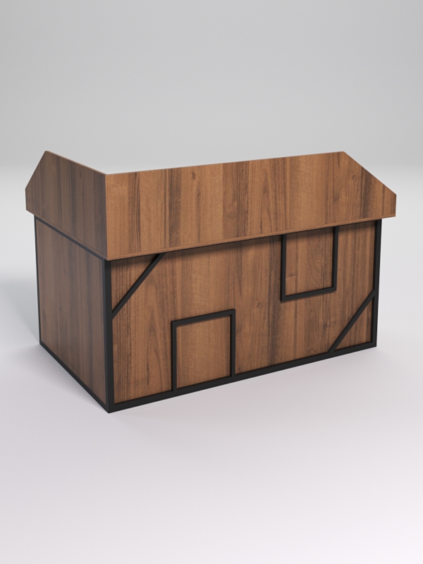 Стол эргономичный офисный СЭ-12А (Правосторонний) с экраном СТРОНГ в стиле ЛОФТ декор №4, Орех