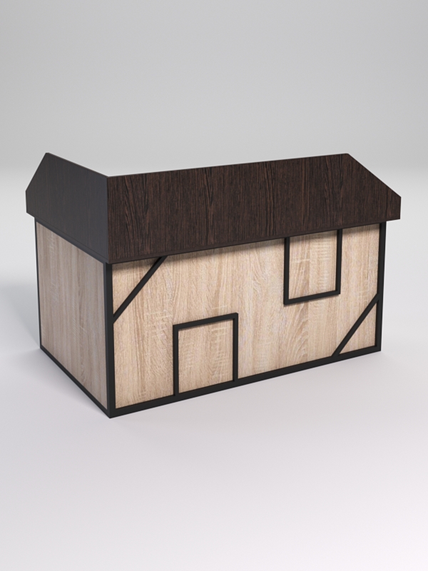 Стол эргономичный офисный СЭ-12А (Правосторонний) с экраном СТРОНГ в стиле ЛОФТ декор №4, Дуб Венге и Дуб Сонома