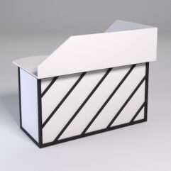 Стол эргономичный офисный СЭ-13А (левосторонний) с экраном СТРОНГ в стиле ЛОФТ декор №2, Белый