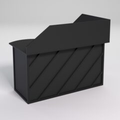 Стол эргономичный офисный СЭ-13А (левосторонний) с экраном СТРОНГ в стиле ЛОФТ декор №2, Черный