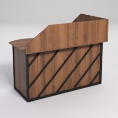 Стол эргономичный офисный СЭ-13А (левосторонний) с экраном СТРОНГ в стиле ЛОФТ декор №2, Орех