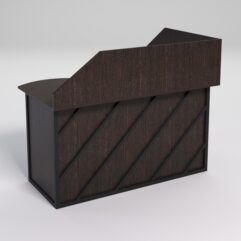 Стол эргономичный офисный СЭ-13А (левосторонний) с экраном СТРОНГ в стиле ЛОФТ декор №2, Дуб Венге