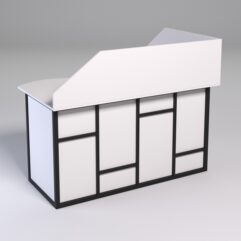 Стол эргономичный офисный СЭ-13А (левосторонний) с экраном СТРОНГ в стиле ЛОФТ декор №3, Белый