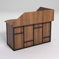 Стол эргономичный офисный СЭ-13А (левосторонний) с экраном СТРОНГ в стиле ЛОФТ декор №3, Орех