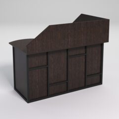 Стол эргономичный офисный СЭ-13А (левосторонний) с экраном СТРОНГ в стиле ЛОФТ декор №3, Дуб Венге