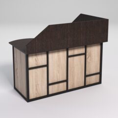 Стол эргономичный офисный СЭ-13А (левосторонний) с экраном СТРОНГ в стиле ЛОФТ декор №3, Дуб Венге и Дуб Сонома