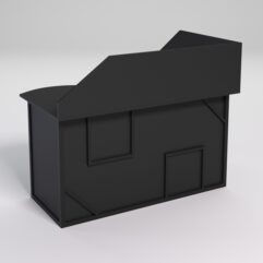 Стол эргономичный офисный СЭ-13А (левосторонний) с экраном СТРОНГ в стиле ЛОФТ декор №4, Черный