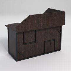 Стол эргономичный офисный СЭ-13А (левосторонний) с экраном СТРОНГ в стиле ЛОФТ декор №4, Дуб Венге