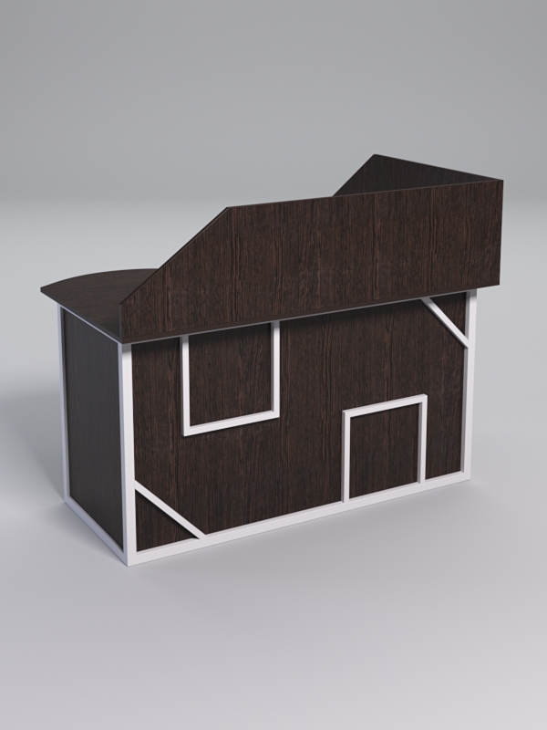 Стол эргономичный офисный СЭ-13А (левосторонний) с экраном СТРОНГ в стиле ЛОФТ декор №4, Дуб Венге + металлический каркас Белый