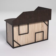 Стол эргономичный офисный СЭ-13А (левосторонний) с экраном СТРОНГ в стиле ЛОФТ декор №4, Дуб Венге и Дуб Сонома