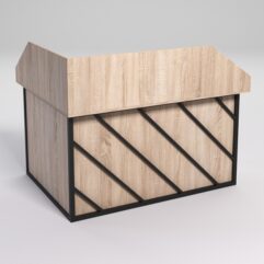 Стол эргономичный офисный СЭ-14А (правосторонний) с экраном СТРОНГ в стиле ЛОФТ декор №2, Дуб Сонома