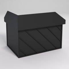 Стол эргономичный офисный СЭ-14А (правосторонний) с экраном СТРОНГ в стиле ЛОФТ декор №2, Черный