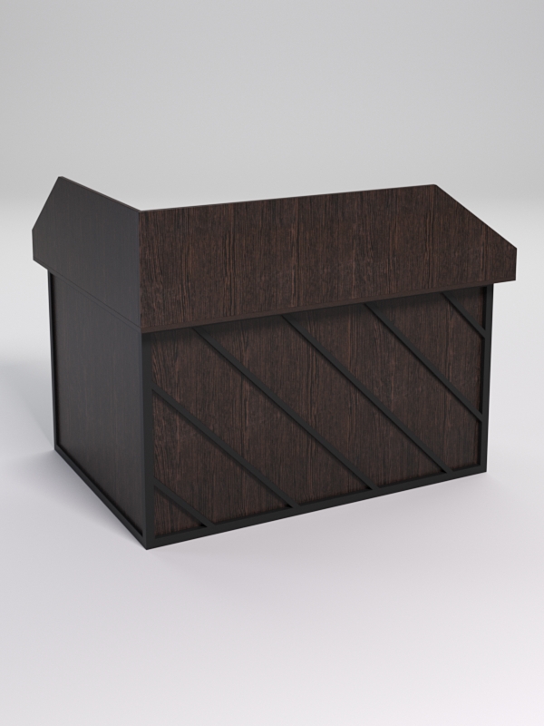 Стол эргономичный офисный СЭ-14А (правосторонний) с экраном СТРОНГ в стиле ЛОФТ декор №2, Дуб Венге