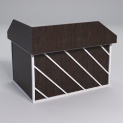 Стол эргономичный офисный СЭ-14А (правосторонний) с экраном СТРОНГ в стиле ЛОФТ декор №2, Дуб Венге + металлический каркас Белый