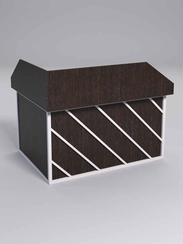 Стол эргономичный офисный СЭ-14А (правосторонний) с экраном СТРОНГ в стиле ЛОФТ декор №2, Дуб Венге + металлический каркас Белый