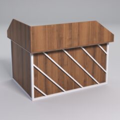 Стол эргономичный офисный СЭ-14А (правосторонний) с экраном СТРОНГ в стиле ЛОФТ декор №2, Орех + металлический каркас Белый