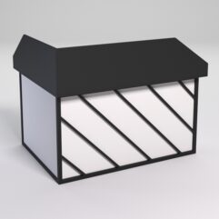 Стол эргономичный офисный СЭ-14А (правосторонний) с экраном СТРОНГ в стиле ЛОФТ декор №2, Черный и Белый