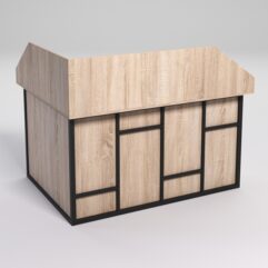 Стол эргономичный офисный СЭ-14А (правосторонний) с экраном СТРОНГ в стиле ЛОФТ декор №3, Дуб Сонома