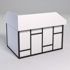 Стол эргономичный офисный СЭ-14А (правосторонний) с экраном СТРОНГ в стиле ЛОФТ декор №3, Белый