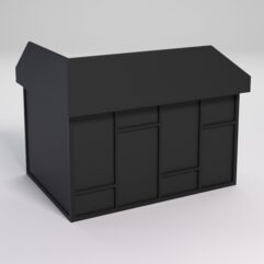 Стол эргономичный офисный СЭ-14А (правосторонний) с экраном СТРОНГ в стиле ЛОФТ декор №3, Черный