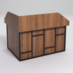 Стол эргономичный офисный СЭ-14А (правосторонний) с экраном СТРОНГ в стиле ЛОФТ декор №3, Орех