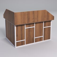 Стол эргономичный офисный СЭ-14А (правосторонний) с экраном СТРОНГ в стиле ЛОФТ декор №3, Орех + металлический каркас Белый