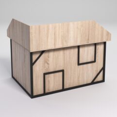 Стол эргономичный офисный СЭ-14А (правосторонний) с экраном СТРОНГ в стиле ЛОФТ декор №4, Дуб Сонома