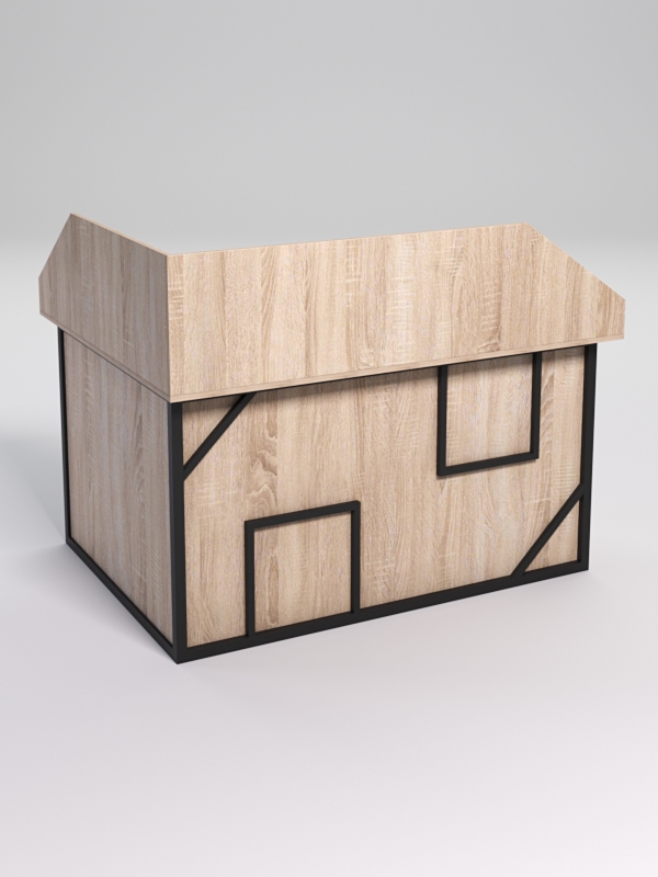 Стол эргономичный офисный СЭ-14А (правосторонний) с экраном СТРОНГ в стиле ЛОФТ декор №4, Дуб Сонома