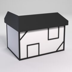 Стол эргономичный офисный СЭ-14А (правосторонний) с экраном СТРОНГ в стиле ЛОФТ декор №4, Черный и Белый