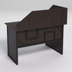 Стол эргономичный офисный СЭ-15 (левосторонний) с экраном СТРОНГ в стиле ЛОФТ декор №4, Дуб Венге