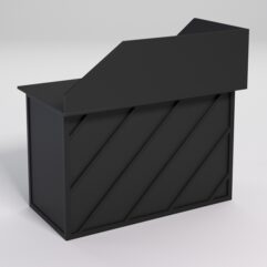 Стол эргономичный офисный СЭ-15А (левосторонний) с экраном СТРОНГ в стиле ЛОФТ декор №2, Черный