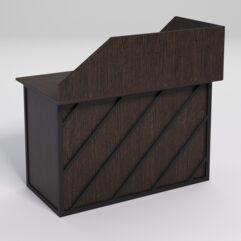 Стол эргономичный офисный СЭ-15А (левосторонний) с экраном СТРОНГ в стиле ЛОФТ декор №2, Дуб Венге